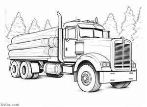 Log Truck Coloring Page #2046125435