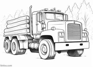 Log Truck Coloring Page #2586810525