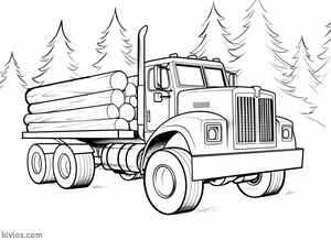 Log Truck Coloring Page #2777411892