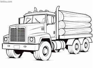 Log Truck Coloring Page #282361872