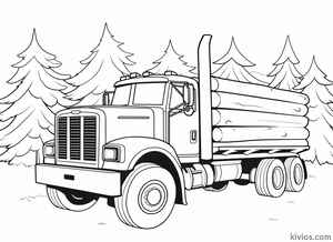Log Truck Coloring Page #3022832291