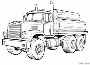 Log Truck Coloring Page #30405291