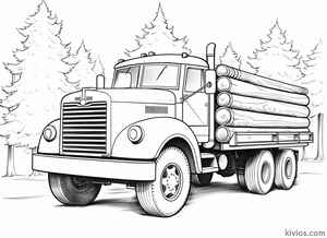 Log Truck Coloring Page #52411227