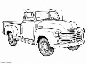 Old Chevy Truck Coloring Page #2030689