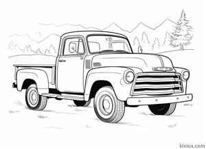 Old Chevy Truck Coloring Page #2486416338