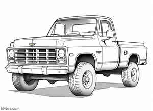 Old Chevy Truck Coloring Page #281908384