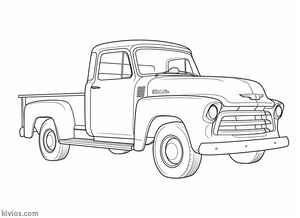 Old Chevy Truck Coloring Page #2971711237