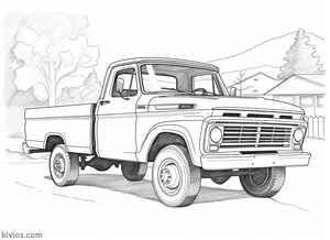 Old Truck Coloring Page #1029023421