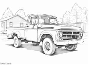 Old Truck Coloring Page #1838118328