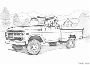 Old Truck Coloring Page #327041897