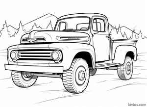 Old Truck Coloring Page #601531141