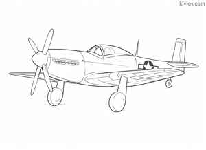 P-51 Mustang Coloring Page #101829177