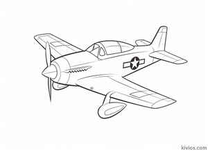 P-51 Mustang Coloring Page #106532843