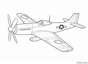 P-51 Mustang Coloring Page #1076718476