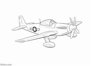 P-51 Mustang Coloring Page #1238612875