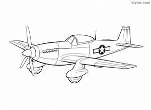 P-51 Mustang Coloring Page #179122683