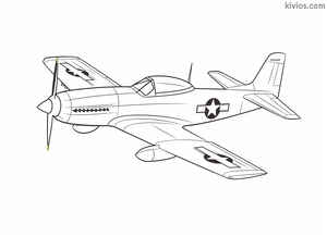 P-51 Mustang Coloring Page #2103513136