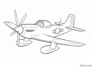 P-51 Mustang Coloring Page #2462014487