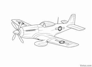 P-51 Mustang Coloring Page #3121525389
