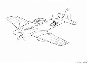 P-51 Mustang Coloring Page #318121481