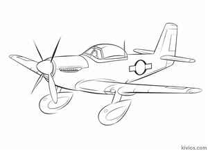 P-51 Mustang Coloring Page #49408771