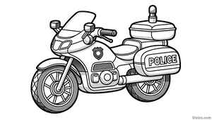 Police Motorcycle Coloring Page #107033552