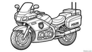 Police Motorcycle Coloring Page #1572718178