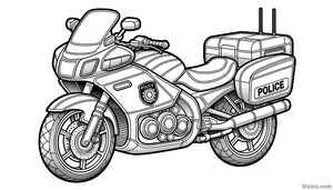 Police Motorcycle Coloring Page #161571729