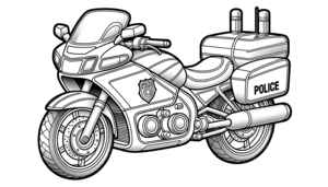 Police Motorcycle Coloring Page #1691119107