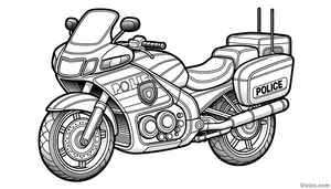 Police Motorcycle Coloring Page #175647504
