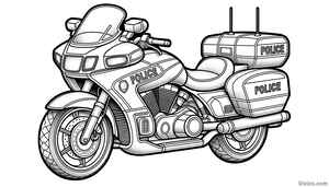 Police Motorcycle Coloring Page #1905420590
