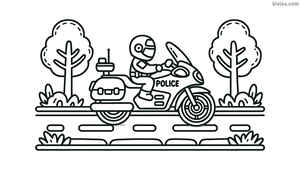 Police Motorcycle Coloring Page #2022922811