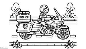 Police Motorcycle Coloring Page #2186531045