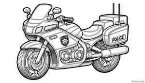 Police Motorcycle Coloring Page #2643616952