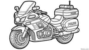 Police Motorcycle Coloring Page #264814898