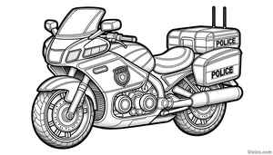 Police Motorcycle Coloring Page #291639711