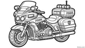 Police Motorcycle Coloring Page #3163614556