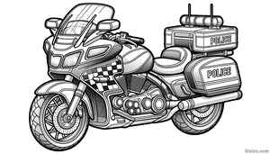 Police Motorcycle Coloring Page #357113437