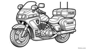 Police Motorcycle Coloring Page #423218852