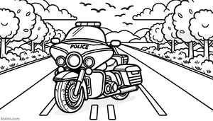 Police Motorcycle Coloring Page #465930229
