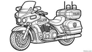 Police Motorcycle Coloring Page #878010713