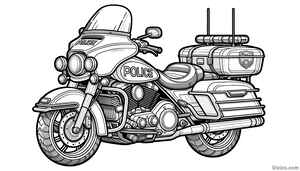 Police Motorcycle Coloring Page #99022143