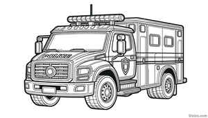 Police Truck Coloring Page #164021852