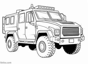 Police Truck Coloring Page #2077024434