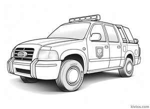 Police Truck Coloring Page #266191374