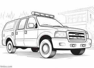 Police Truck Coloring Page #2697629261