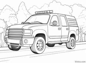Police Truck Coloring Page #2937017003