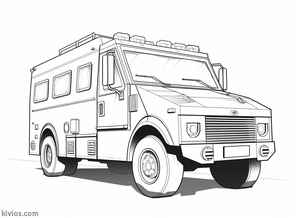 Police Truck Coloring Page #831230340