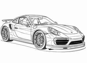 Porsche 911 Coloring Page #1328014068