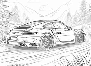 Porsche 911 Coloring Page #194023349